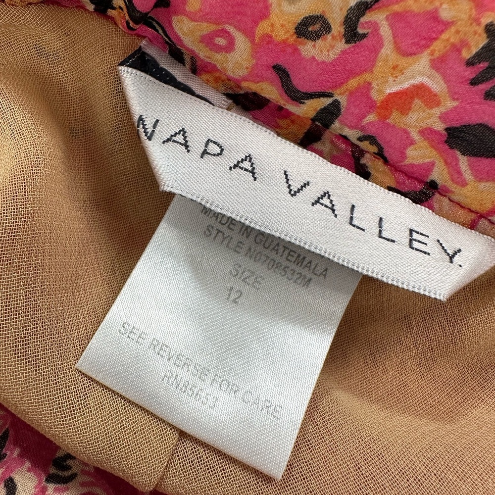 Napa Valley Paisley Midi Skirt Pink Orange Vintage Y2K Whimsical Fae Fairy Sz 12 - Picture 3 of 11